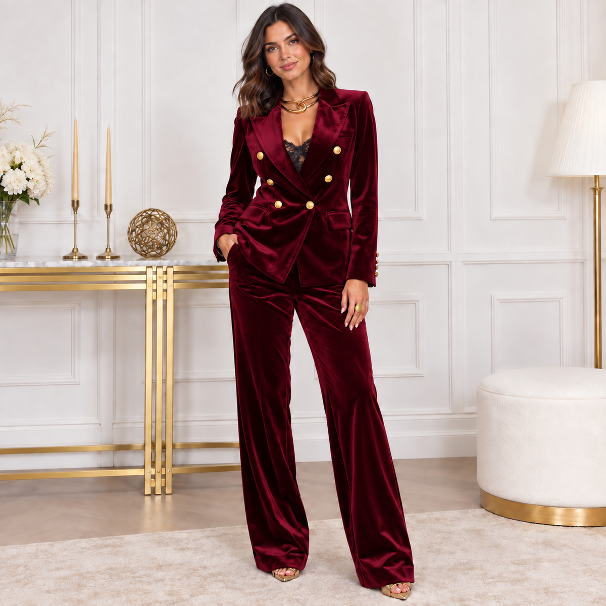 Wenceslada | Traje de Terciopelo con Chaqueta y Pantalón