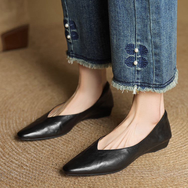 Victoria | Mules de Piel Punta Fina