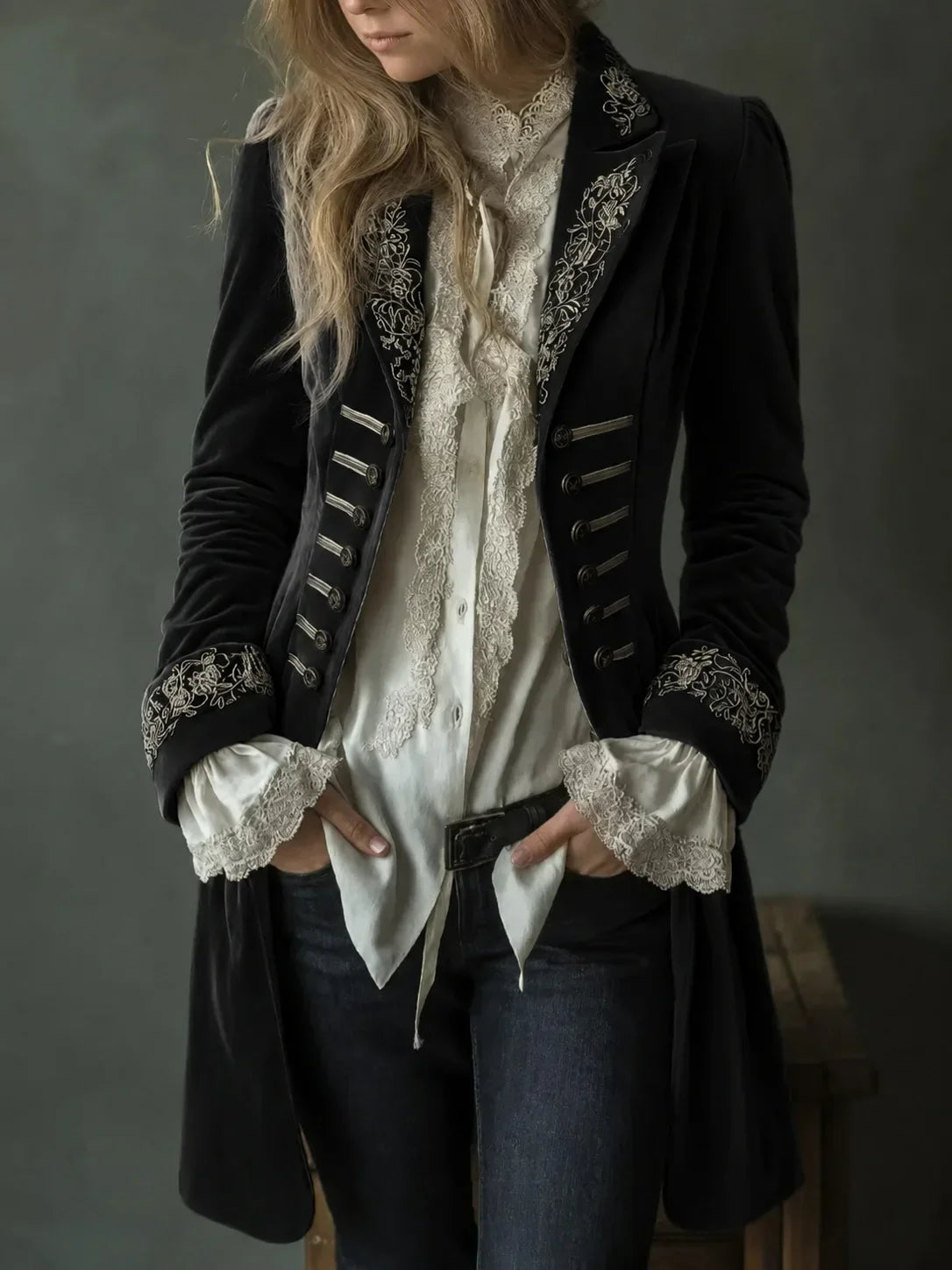Leopoldina | Chaqueta Larga Bordada