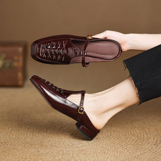 Sabina | Mules Trenzados de Piel