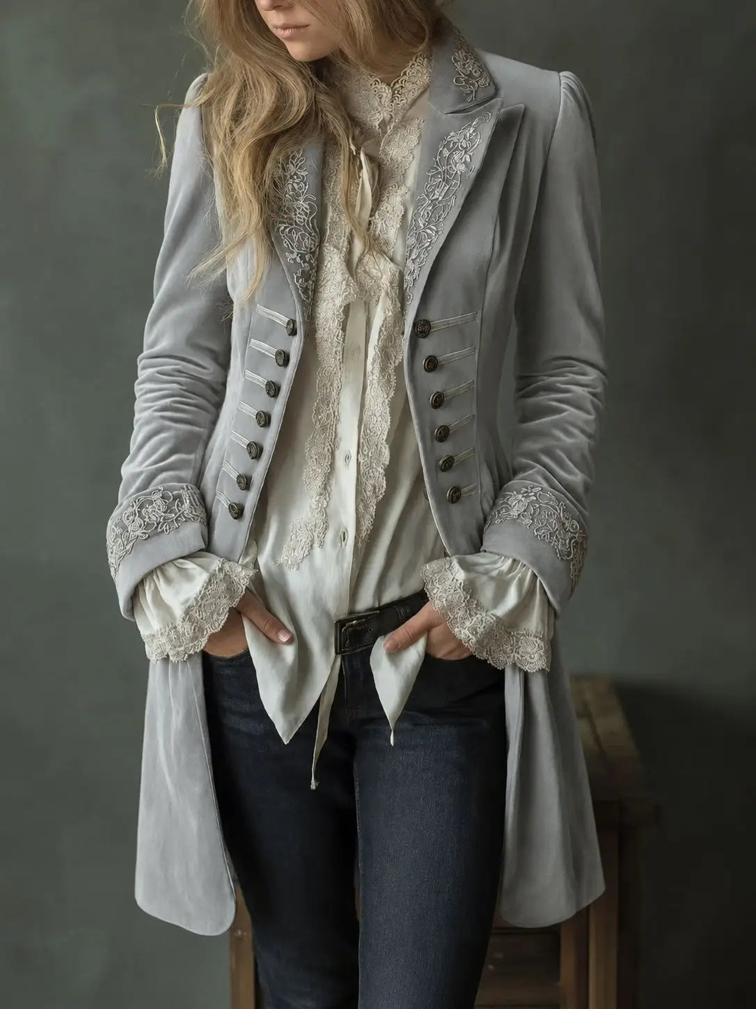 Leopoldina | Chaqueta Larga Bordada