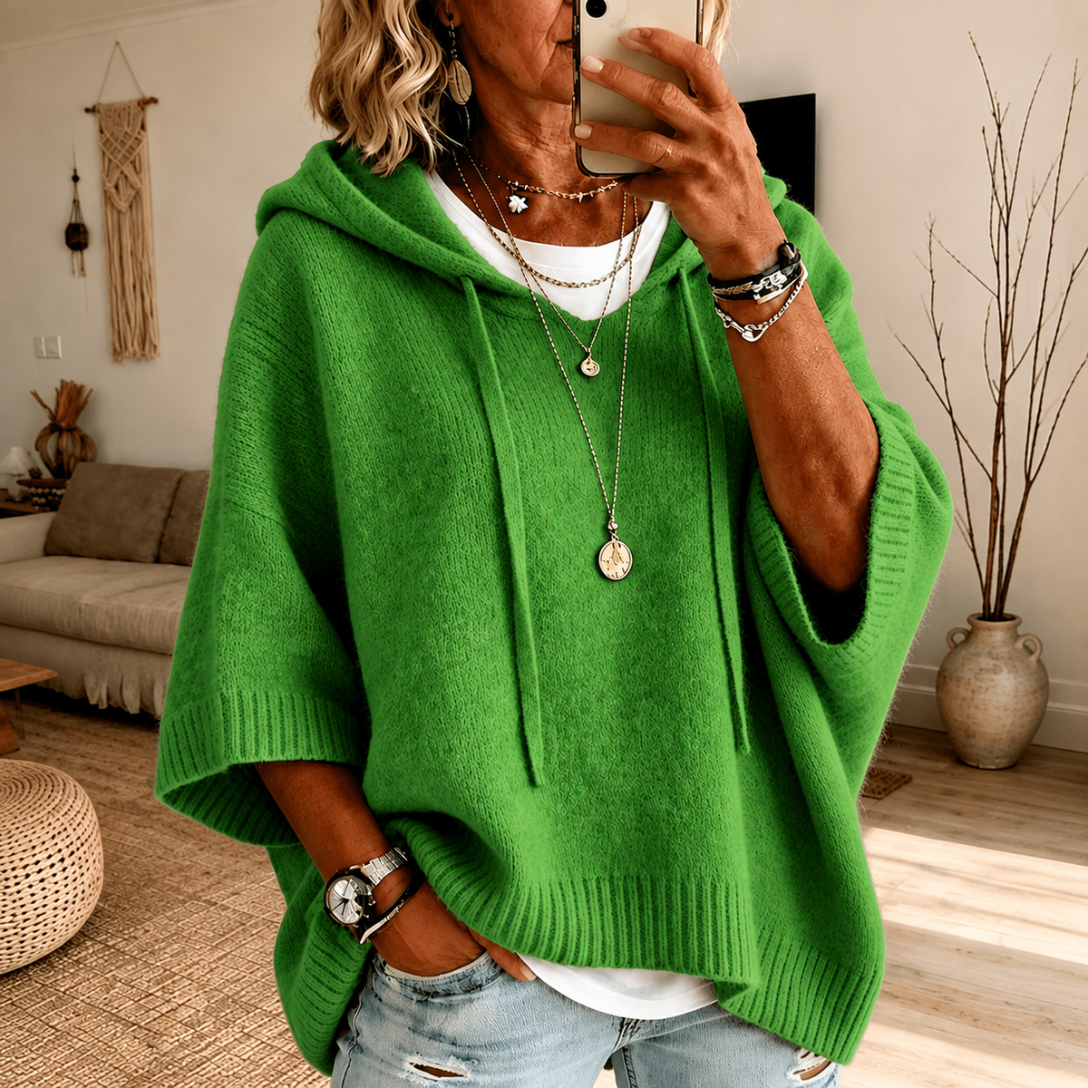 Jersey poncho verde