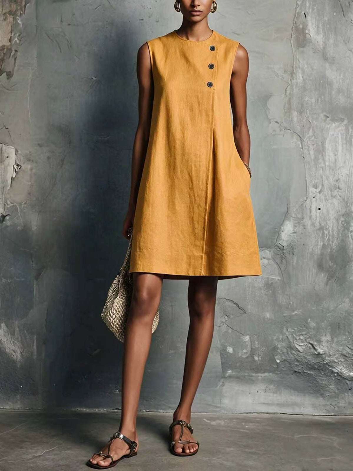 Porfiria | Vestido Camisero Abotonado de Falda Escalonada