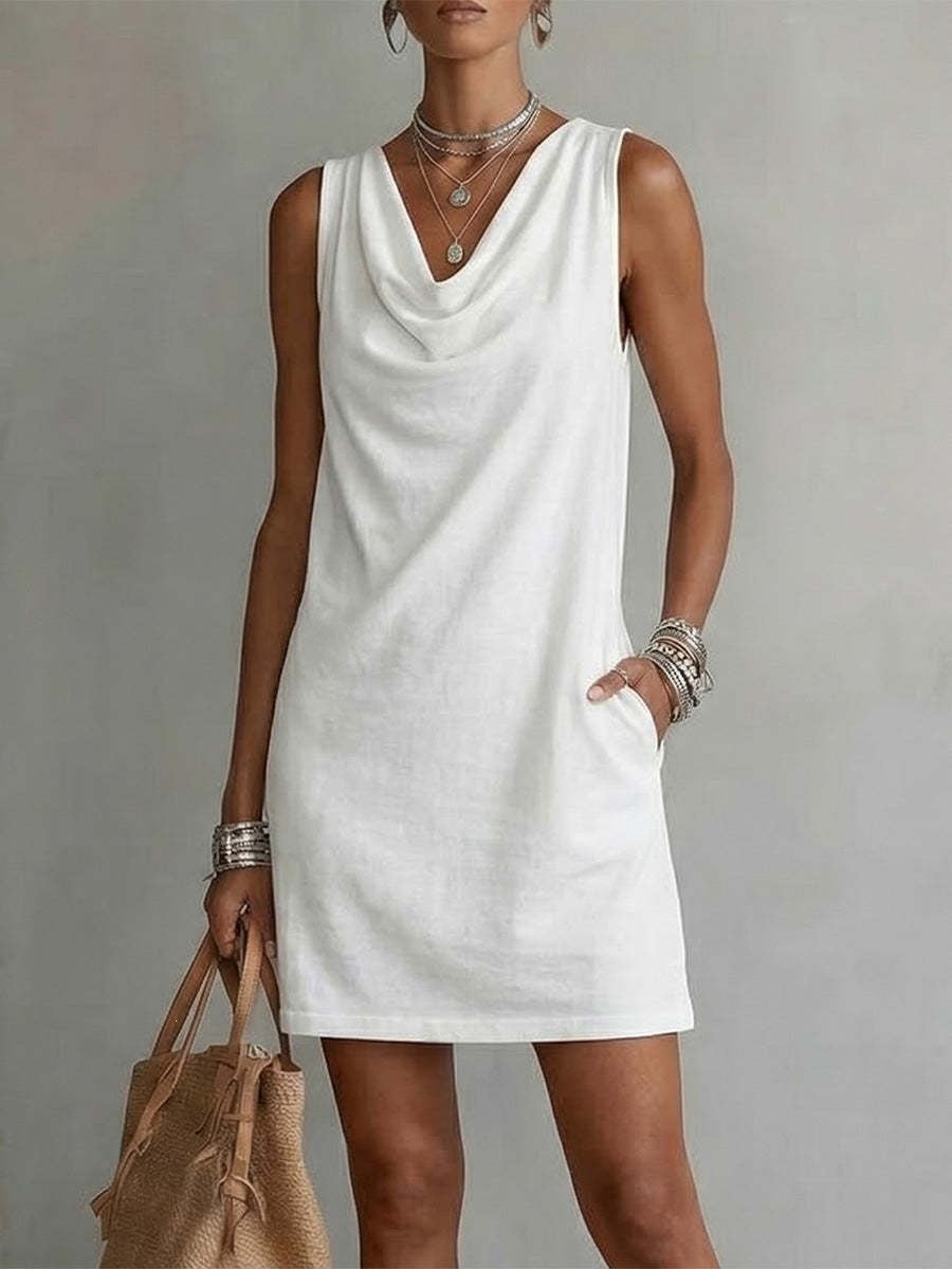 Sotera | Vestido Elegante de Cuello Drapeado