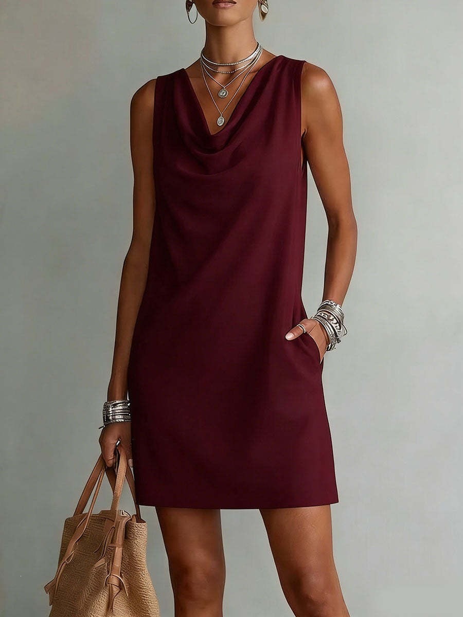 Sotera | Vestido Elegante de Cuello Drapeado