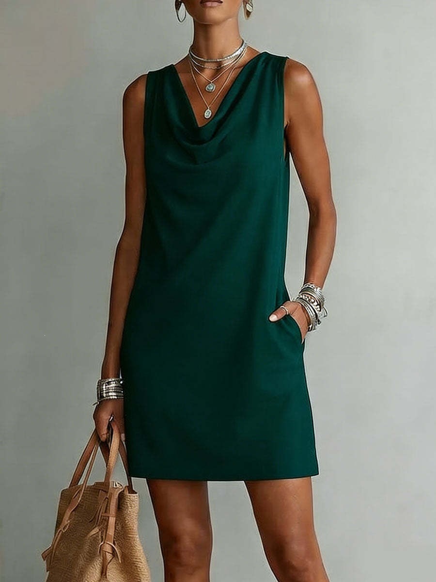Sotera | Vestido Elegante de Cuello Drapeado