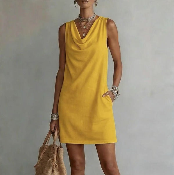 Sotera | Vestido Elegante de Cuello Drapeado