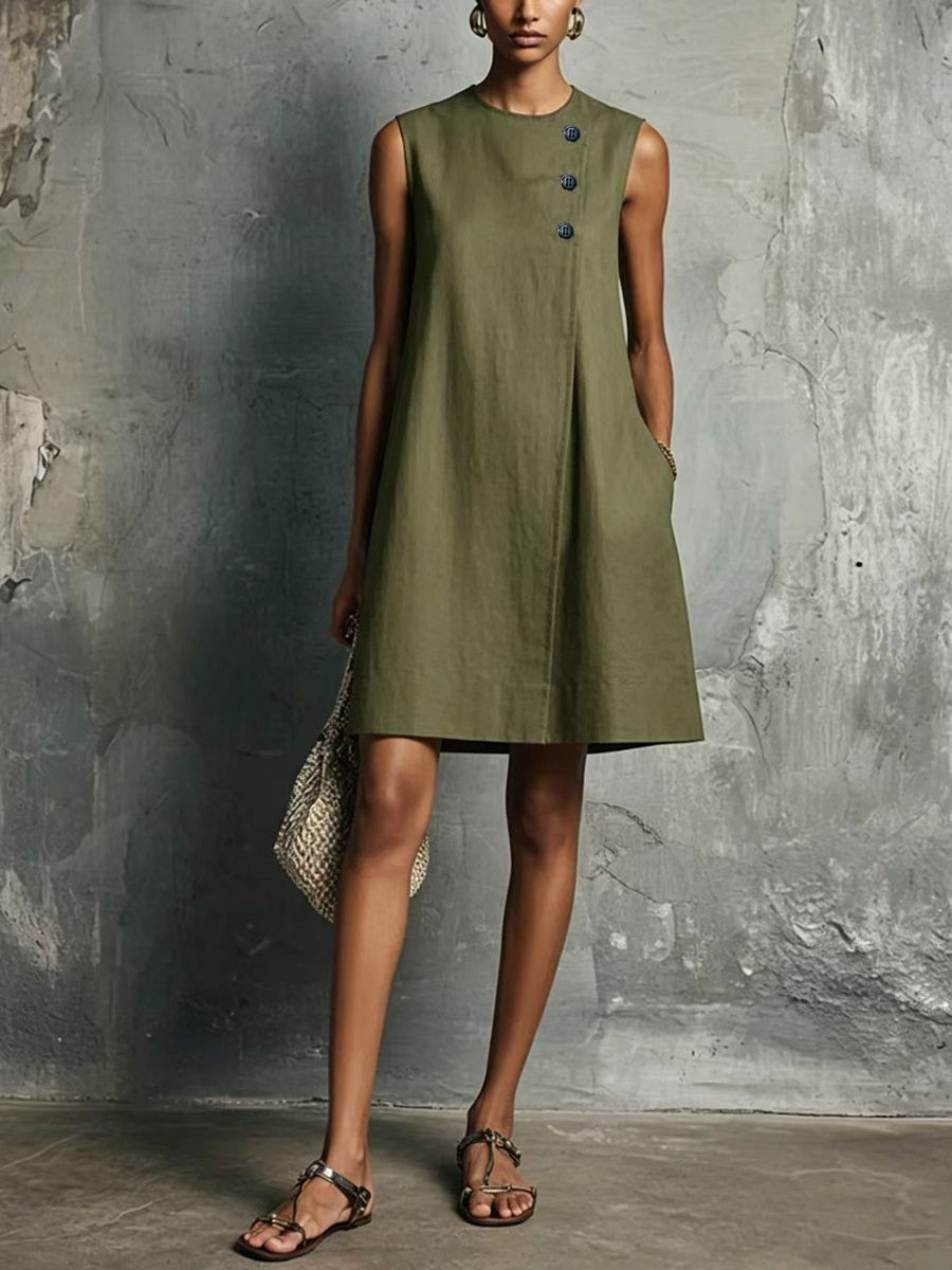 Porfiria | Vestido Camisero Abotonado de Falda Escalonada