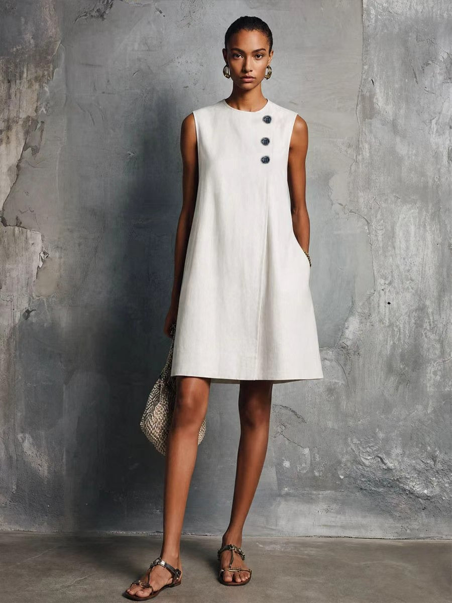 Porfiria | Vestido Camisero Abotonado de Falda Escalonada