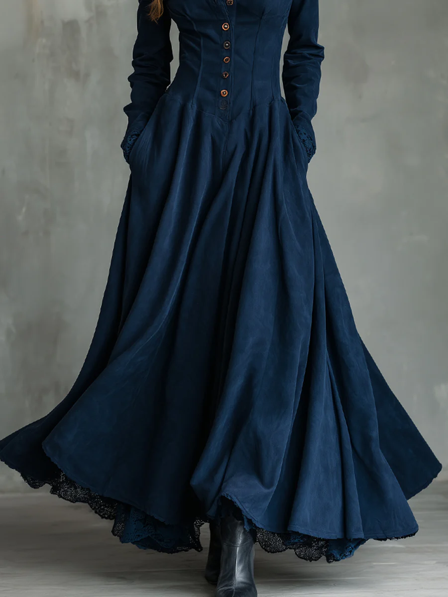 Ignacia | Vestido Largo con Cuello Camisero