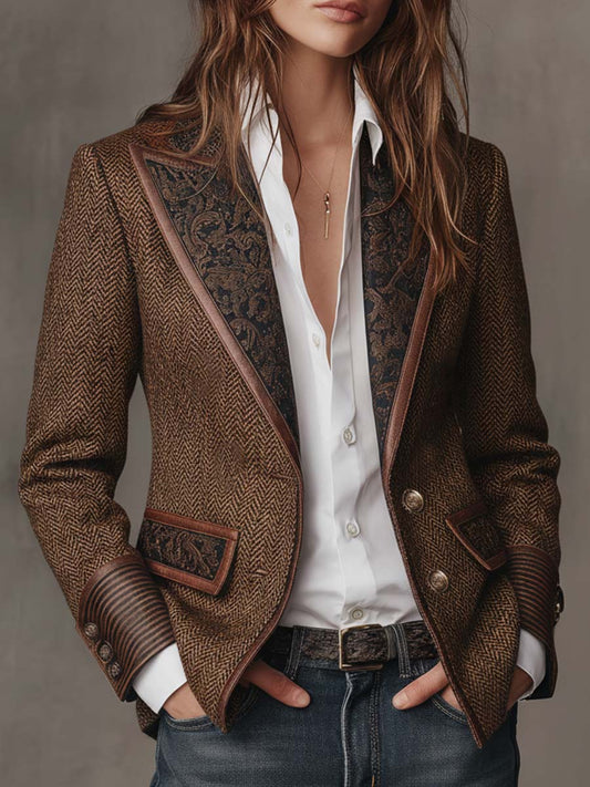 Gema | Chaqueta con Paneles de Espiga