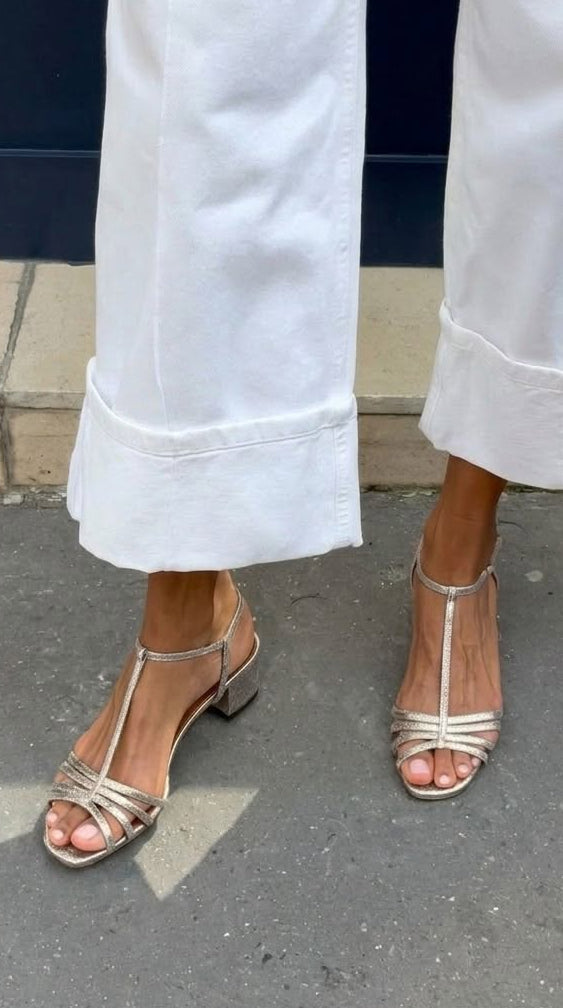 Anabel | Sandalias Doradas Elegantes