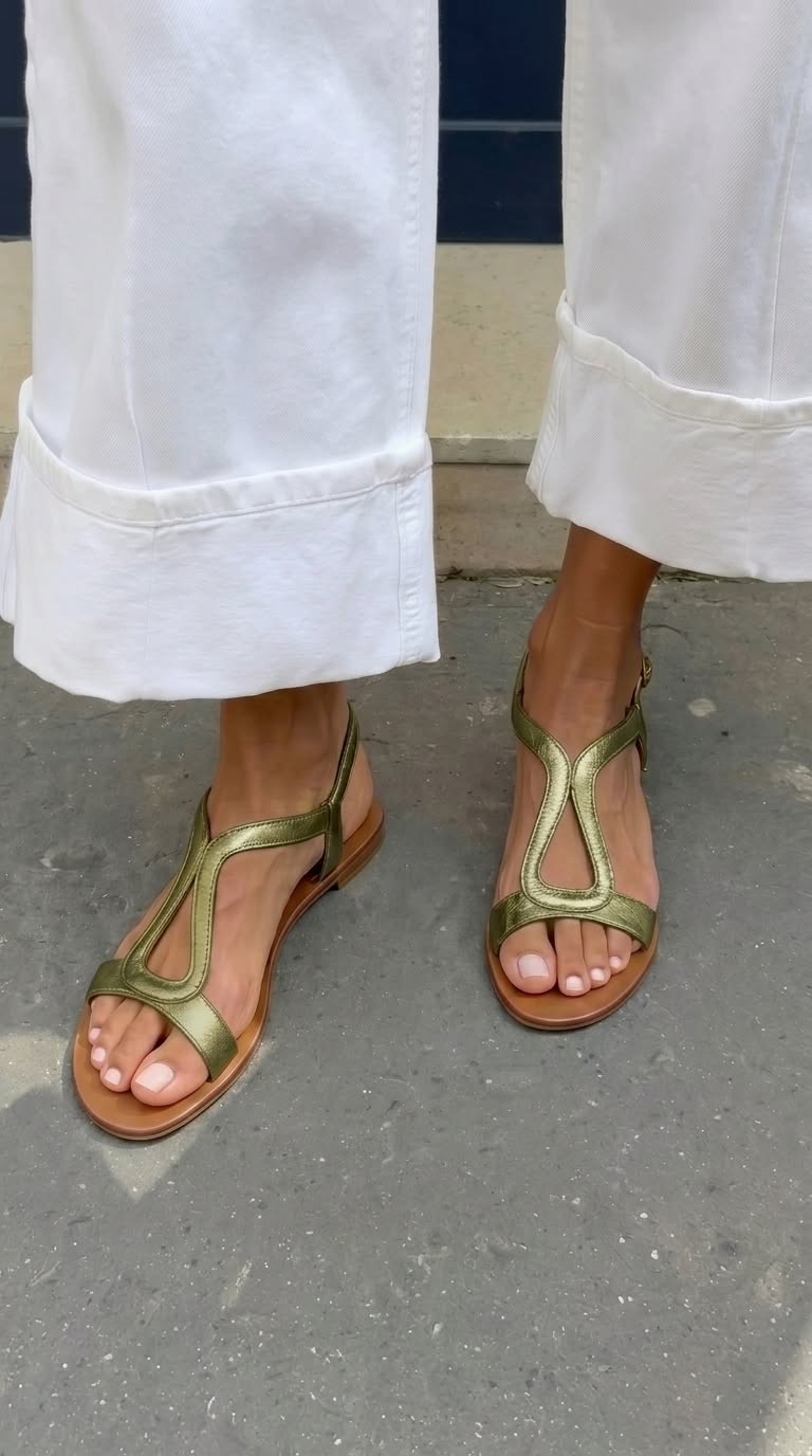 Cintia | Sandalias Doradas Elegantes