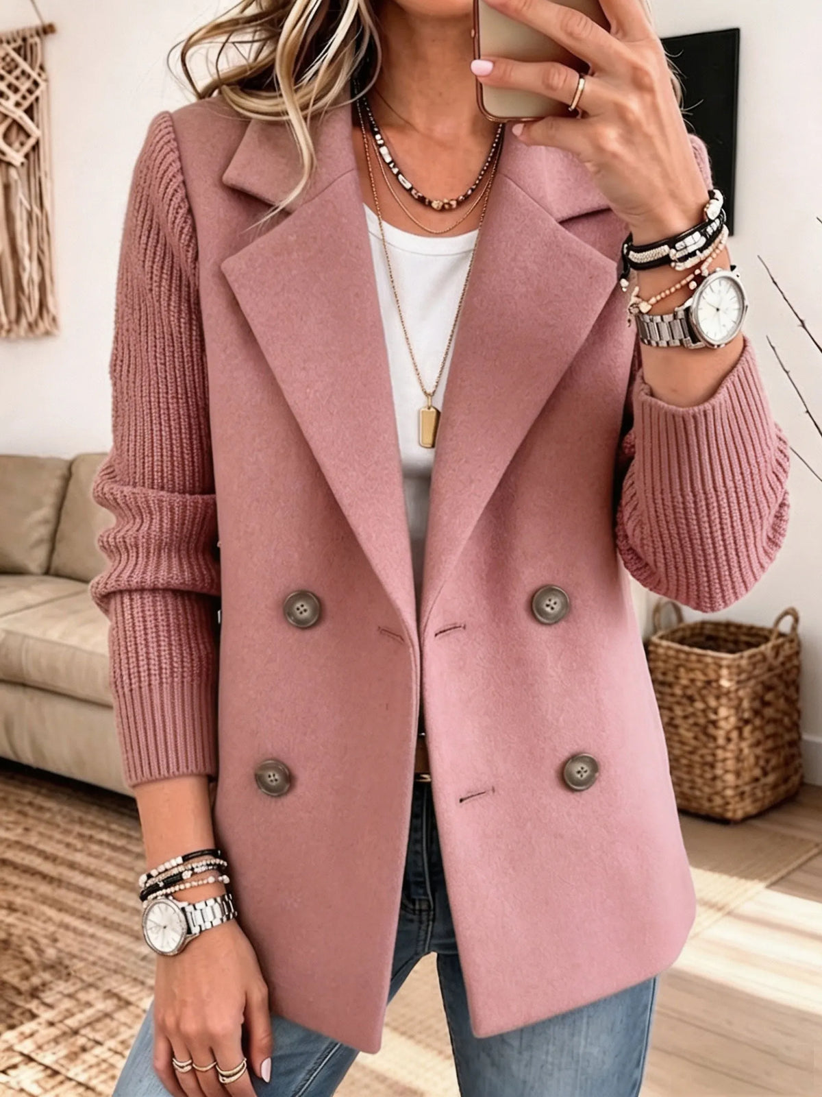 Carla | Chaqueta Elegante con Mangas de Punto